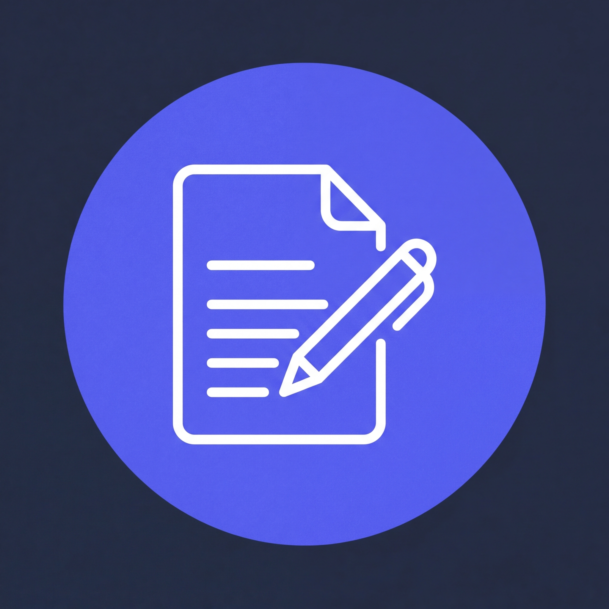 document with writing pen