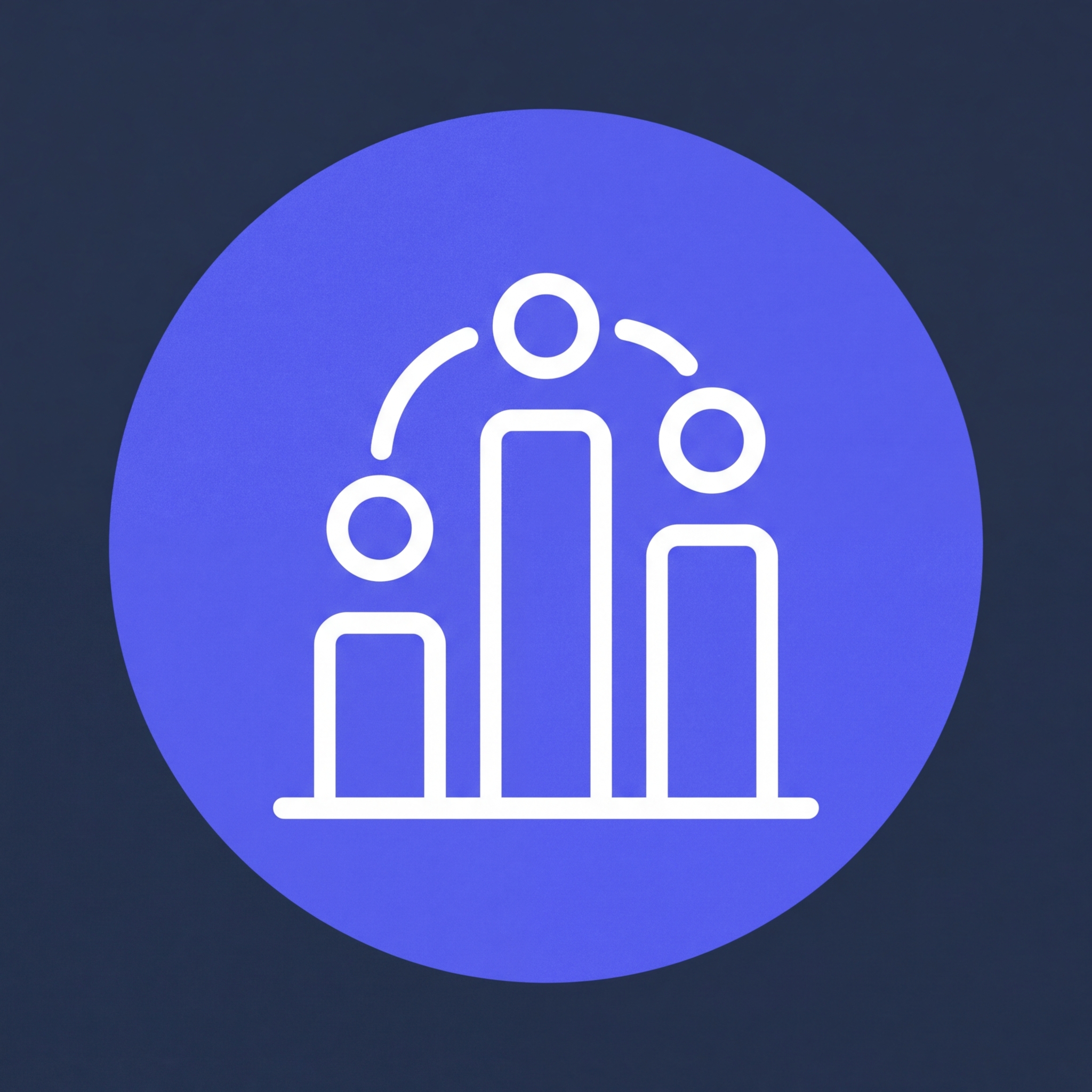 bar chart with grouping circles