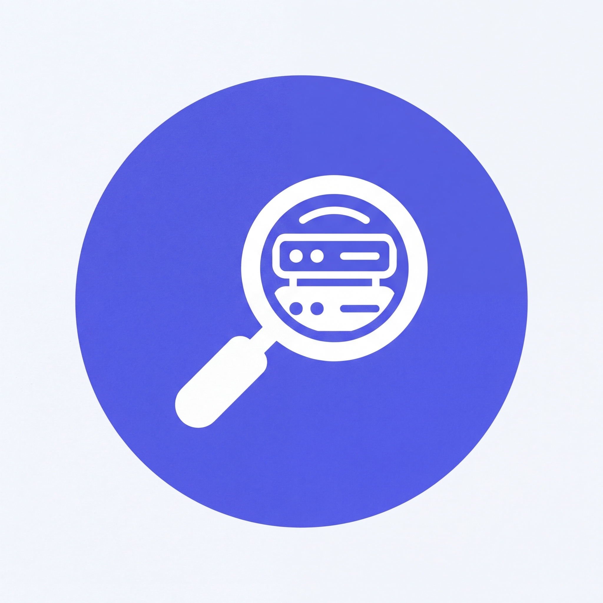 magnifying glass over database server