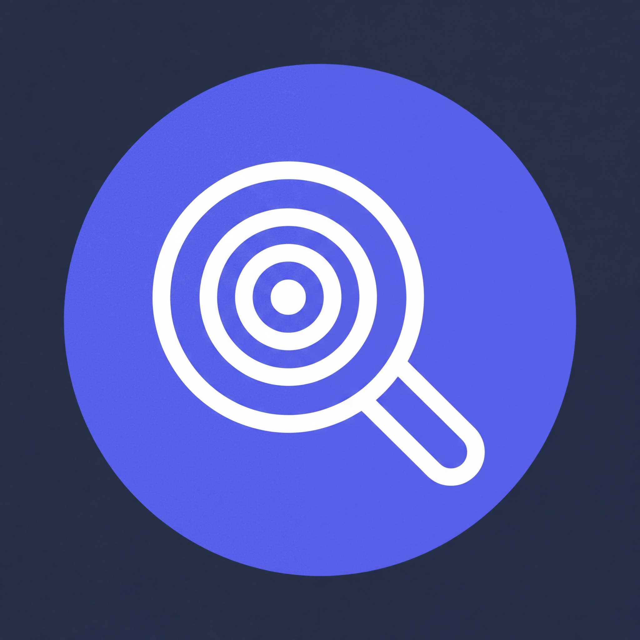 magnifying glass over target