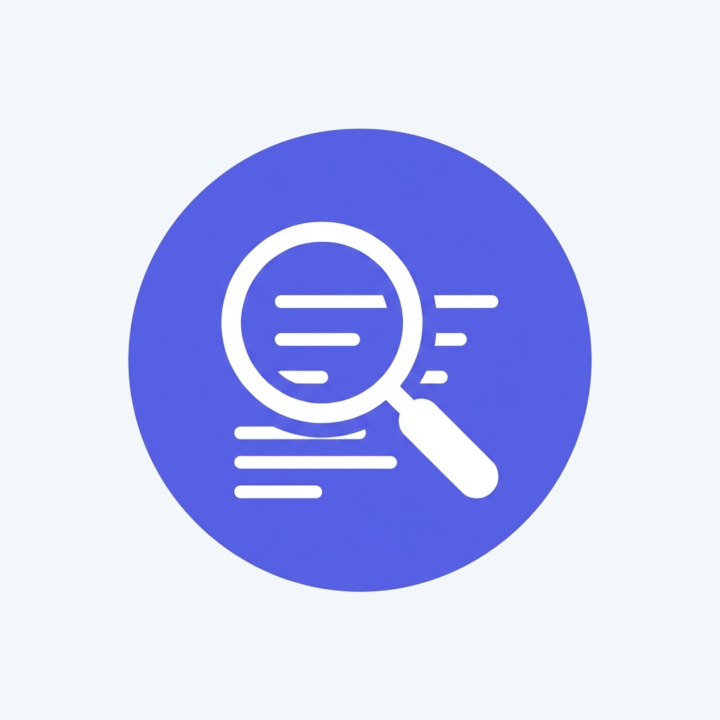 magnifying glass over search results