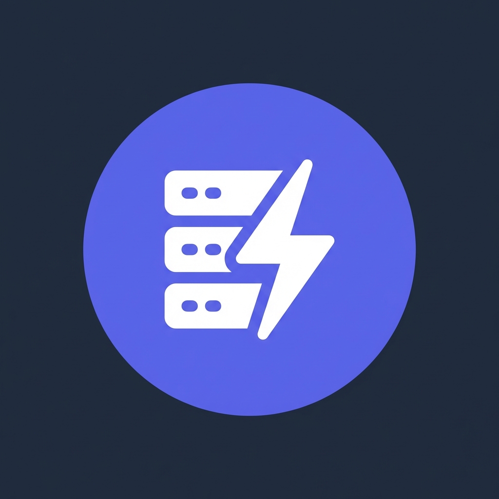 server stack with lightning bolt