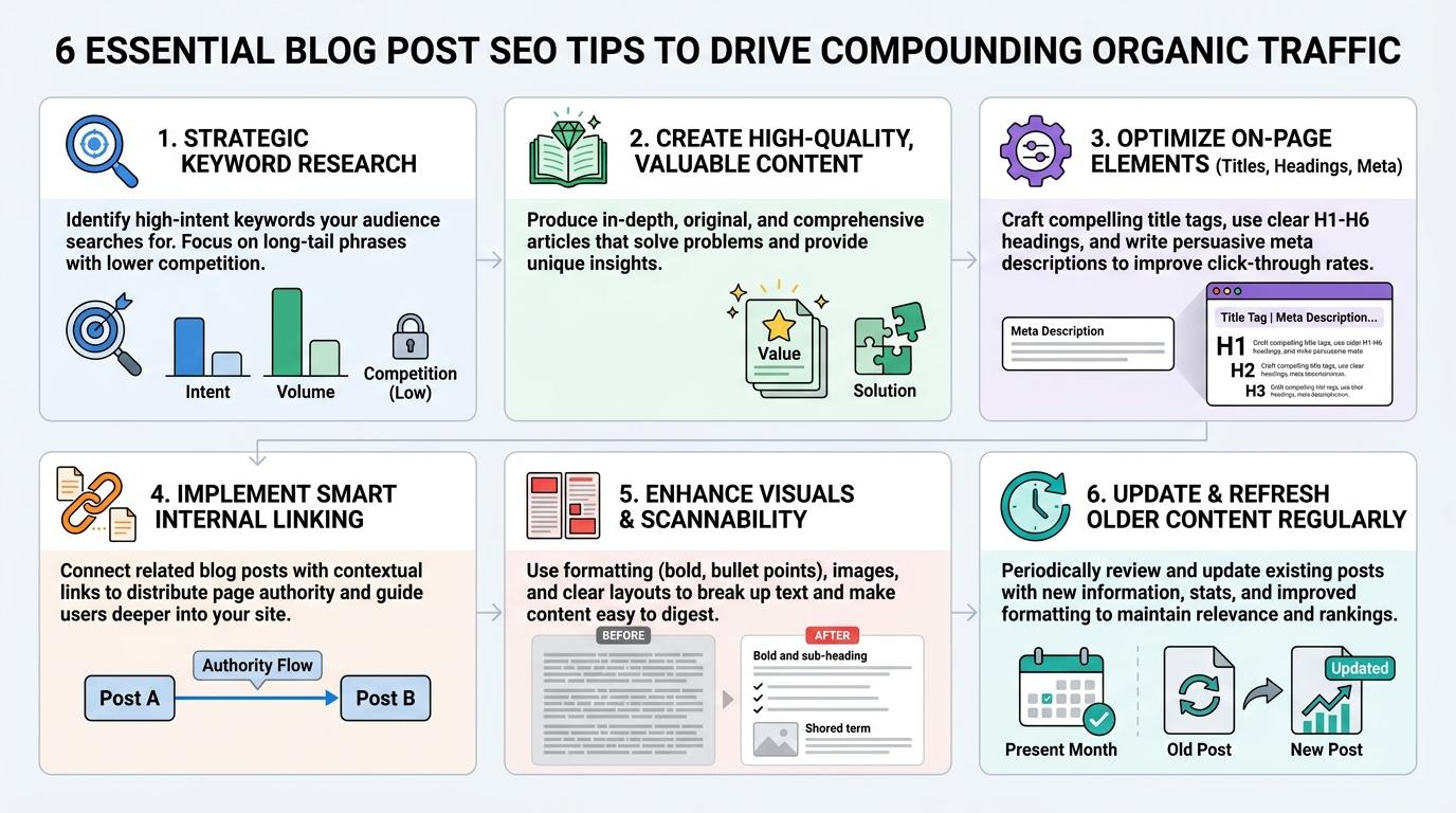 Side-by-side visual comparing a dense text wall to a scannable article with bullet points, bolded terms, and inline images